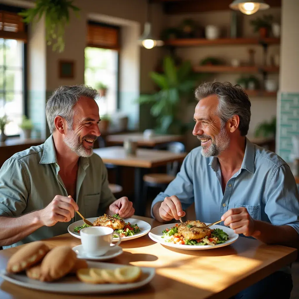 Plato colorido con una variedad de alimentos ricos en nutrientes y bajo en grasas.